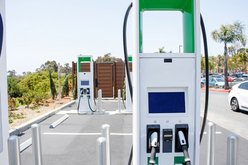 EV Charging Stations in Parking Lot